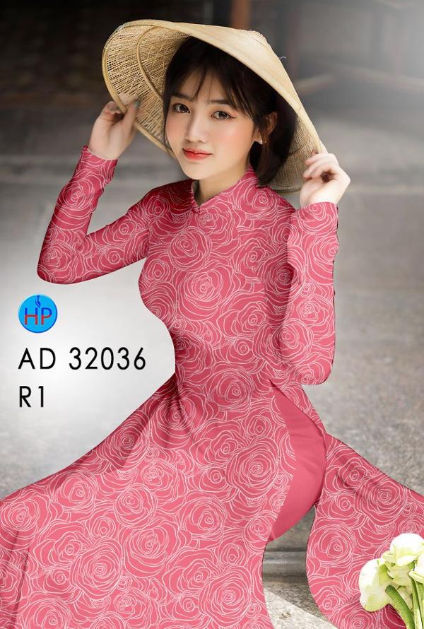 Vải Áo Dài Hoa Hồng AD 32036 32